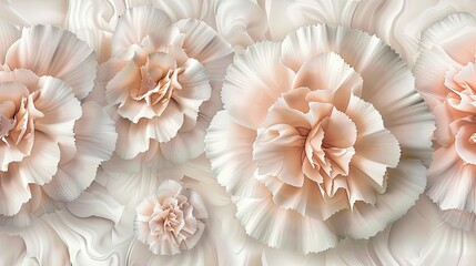 Close-up view of soft peach floral design