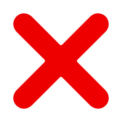 Obraz premium Cross Red Color Symbol PNG Image. No, Wrong Sign. Graphic Design Element.