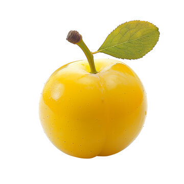 Yellow plum fruit isolated on white background