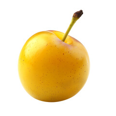Fresh yellow plum fruit isolated on white background