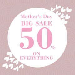 Mother's day sale flyer poster social media post design