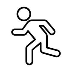 Run outline vector icon isolated on white background. Run line icon for web, mobile and ui design