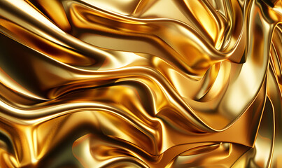 Luxury golden background. 3d illustration, Generative AI 
