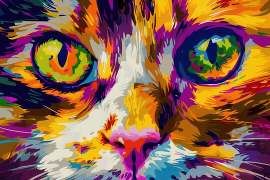 cat face painting art