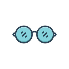 Color illustration icon for glasses