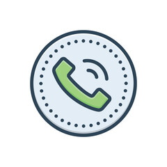 Color illustration icon for call button