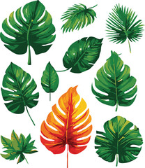 Leaf pattern background vector
