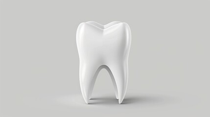 This white tooth mockup is isolated on a simple white background. Modern realistic illustration of teeth, mouth design elements with clean shiny surfaces. Ideal for oral hygiene, dental clinic