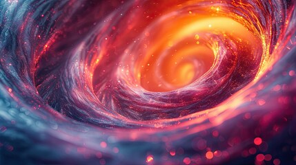 Chaotic 3D abstract background with glossy spiral lines, Ai Generated. - obrazy, fototapety, plakaty