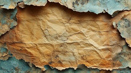Naklejka premium Vintage torn paper texture with stains, dirt, and wrinkles, Ai Generated.