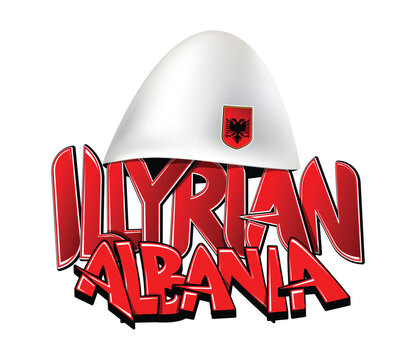 Illyria and Albania leters under the PLIS traditional folk hats in Albania, Kosovo, Macedonia, Epirus