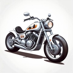 A set of different motorcycles. Two-wheeled transport of various types, sports, cross-country, for travel. Vector illustration.. Ai generative