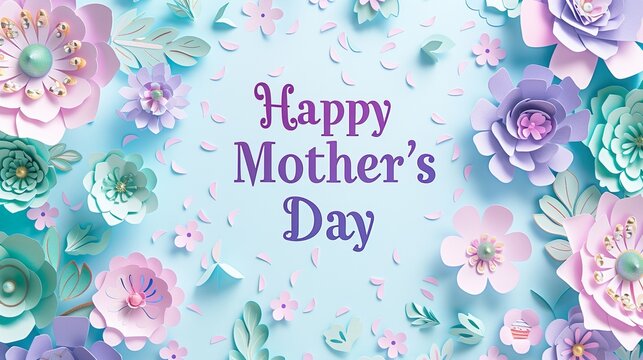 Elegant Floral Background Happy Mother's Day Design