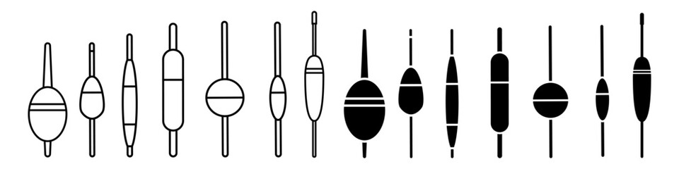 Float icon vector set. Fishing tackle illustration sign collection. Fishing symbol or logo. © Denys