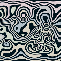 ABSTRACT ILLUSTRATION MARBLED TEXTURE LIQUIFY PSYCHEDELIC PASTEL SOFT COLORFUL DESIGN. OPTICAL ILLUSION DARK BACKGROUND VECTOR DESIGN