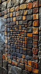Mosaic tiles forming a QR code