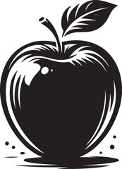 Apple Fruit line art silhouette Illustration Vector