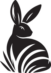 Bunny black silhouette Illustration Vector