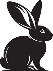 Bunny black silhouette Illustration Vector