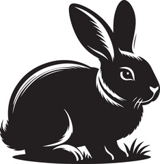 Bunny black silhouette Illustration Vector