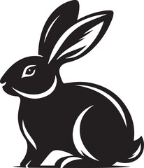 Bunny black silhouette Illustration Vector