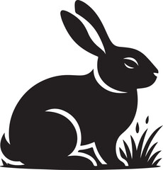 Bunny black silhouette Illustration Vector