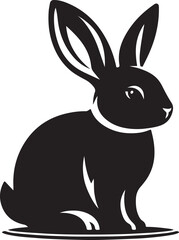 Bunny black silhouette Illustration Vector
