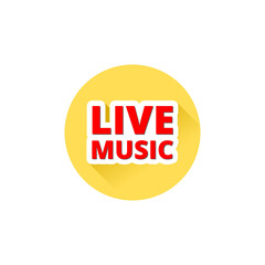 Live music button icon isolated on transparent background