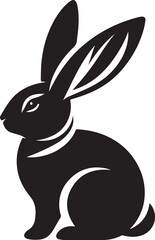 Bunny black silhouette Illustration Vector