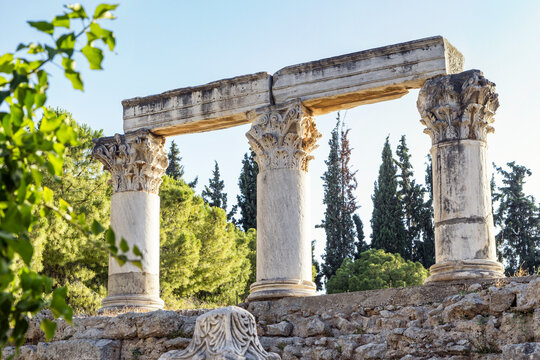 Temple E, Corinthian columns, Corinth, Greece