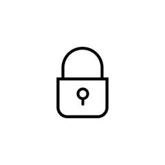 Lock, padlock icon isolated on transparent background