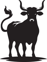 Cow black silhouette Illustration Vector