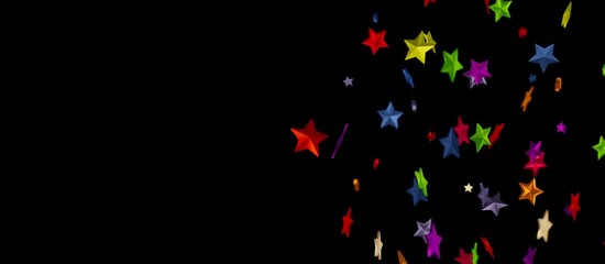 Stars - stars background, sparkle lights confetti falling. magic shining Flying christmas stars on night  - colourful