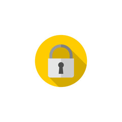 Lock button. Padlock icon isolated on transparent background
