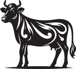 Cow black silhouette Illustration Vector