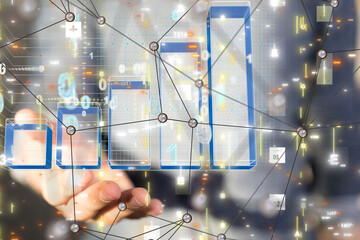 diagram Futuristic wave, Futuristic data stream