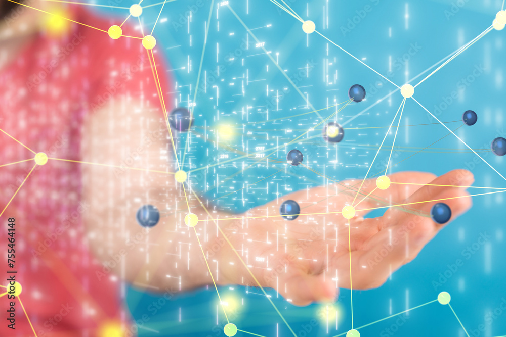 Aufkleber conference digital network and data concept 3d