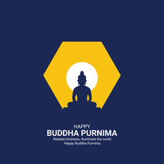 Happy Buddha Purnima Day. Buddha Purnima Day creative ads design May 23. vector, 3D illustration.