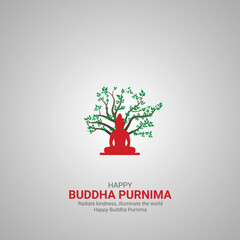 Happy Buddha Purnima Day. Buddha Purnima Day creative ads design May 23. vector, 3D illustration.