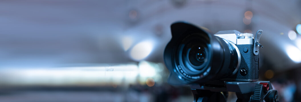 The camera is on a tripod