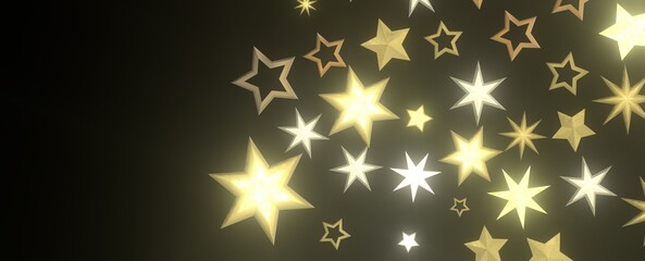 golden stars - 3d