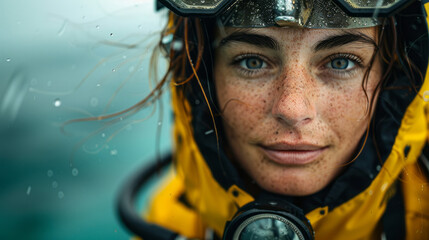 Female Marine Archaeologist Organizing Private Underwater Expeditions for Elite Clients - obrazy, fototapety, plakaty
