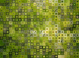 pattern from geometric shapes on green background - 755467153