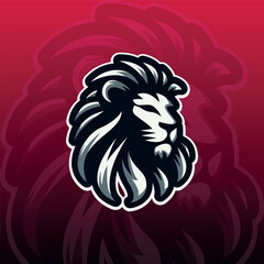 Fototapeta premium Lion Majesty in Modern Logo Emblem. Minimalist Elegance Comtenporary. Logo Suitable for esport logo or business logo. Editable Colors