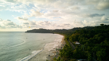 Drone shooting at sunset of Antonio Manuel National Park. Costa Rica .