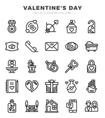 Valentine'S Day icons Pack. Lineal icons set. Valentine'S Day collection set.