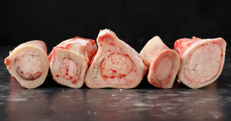 Fototapeta premium Raw Marrow bone beef for making broth