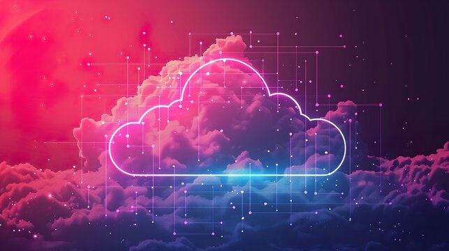 Cloud technology background made with Ai generative technology