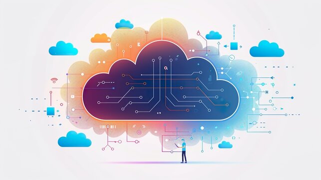 Cloud technology background made with Ai generative technology