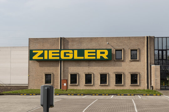AALST, BELGIUM, 10 MARCH 2024: Exterior view of a Ziegler office and depo in Flanders. Ziegler is a Belgian transport and logistics company with an international network in Europe and North Africa.